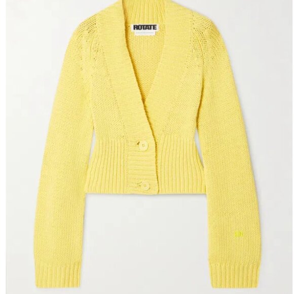 ROTATE BIRGER CHRISTENSEN Gracelyn cropped cotton-blend cardigan - Picture 3 of 5